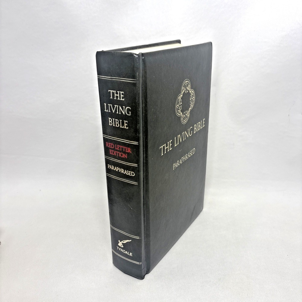 The Living Bible Paraphrased Red Letter Tyndale Black 1978 Vintage 70s‎ Green